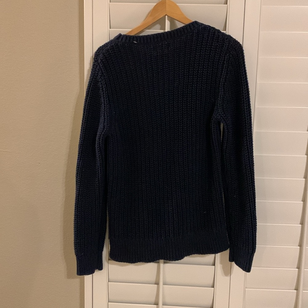 Nautica Cable, chunky net navy blue size large sweater - Picture 5 of 16
